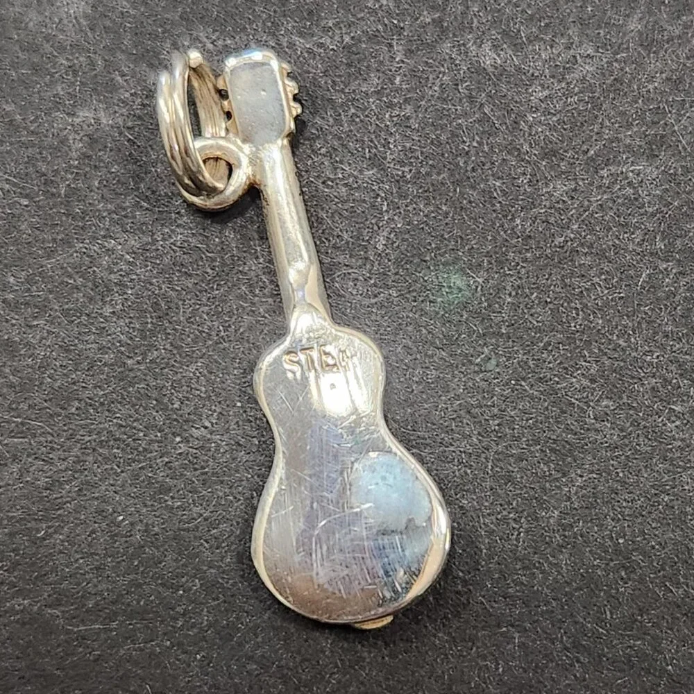 NWT Vintage Cellini Sterling Silver Guitar Charm - Picture 2 of 4